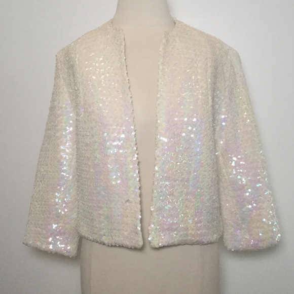 white sequin jacket